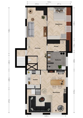 Hoogstraat 60, 4251 CN Werkendam - Plattegrond Hoogstraat 60 Werkendam.jpg