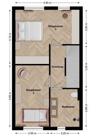 Stoomveer 15, 4251 RS Werkendam - Plattegrond Stoomveer 15 Werkendam Verdieping.jpg
