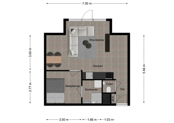 Pastoor van Kesselhof 18A, 5141 HS Waalwijk - 1 - Plattegrond.jpg