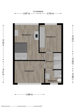 Debussystraat 26, 5144 WK Waalwijk - Plattegrond eerste verdieping.jpg