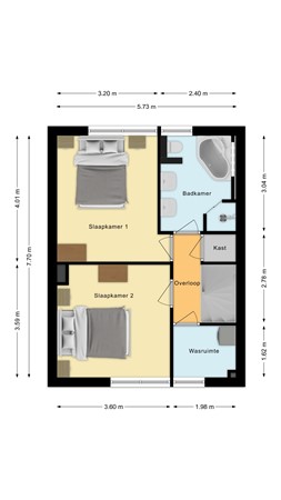 Beneluxlaan 8, 5251 LE Vlijmen - Plattegrond Beneluxlaan 8 Vlijmen Verdieping.jpg