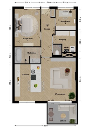 De Burcht 34, 4251 BL Werkendam - Plattegrond De Burcht 32 Werkendam.jpg