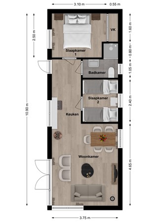 Zaaiwaard 3-47, 5308 JK Aalst - Plattegrond Zaaiwaard 3-47 Aalst.jpg