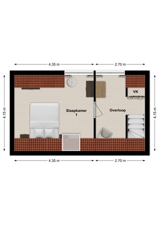 Kildijk 76, 4255 TD Nieuwendijk - Plattegrond Kildijk 76 Nieuwendijk NB Verdieping.jpg