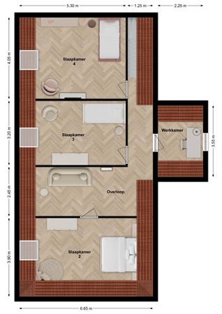 Almweg 9, 4286 LG Almkerk - Plattegrond Almweg 9 Almkerk Verdieping.jpg