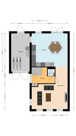 Schans 16, 4285 EC Woudrichem - Plattegrond Schans 16 Woudrichem Begane grond.jpg