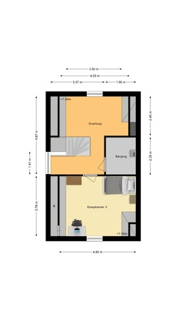 Schans 16, 4285 EC Woudrichem - Plattegrond 16 Woudrichem Zolder.jpg
