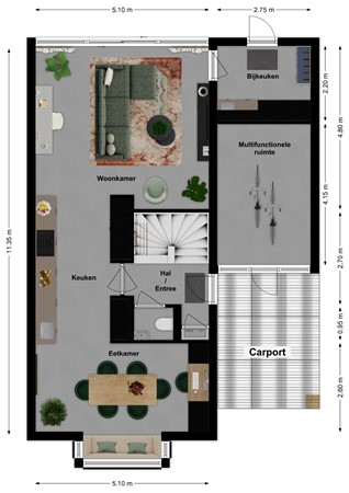 Jan Van Arkelstraat 33, 4254 CW Sleeuwijk - Plattegrond Jan van Arkelstraat 33 Sleeuwijk Begane grond.jpg