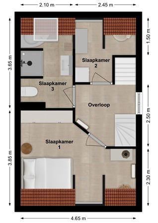 Spieringstraat 4, 4285 AP Woudrichem - Plattegrond Spieringstraat 4 Woudrichem Verdieping.jpg
