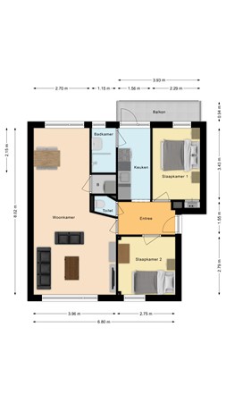 Hilmar J. de Haanstraat 11A, 2951 AD Alblasserdam - Plattegrond Hilmar J. de Haanstraat 11a Alblasserdam.jpg