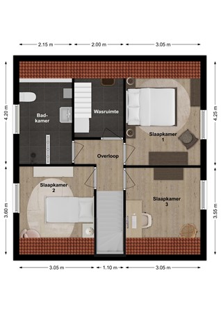Witboomstraat 66, 4264 RX Veen - Plattegrond Witboomstraat 66 Veen Verdieping.jpg
