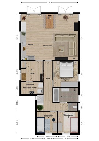 Beatrixstraat 28, 4281 LR Andel - Plattegrond Beatrixstraat 28 Andel Begane grond.jpg