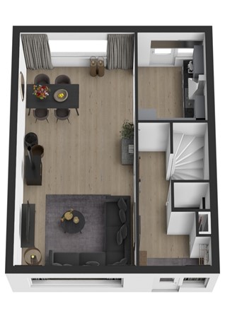 Steurstraat 3, 4285 XE Woudrichem - Plattegrond 3D Steurstraat 3 Woudrichem Begane grond.jpg