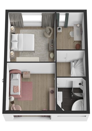 Steurstraat 3, 4285 XE Woudrichem - Plattegrond 3D Steurstraat 3 Woudrichem Verdieping.jpg