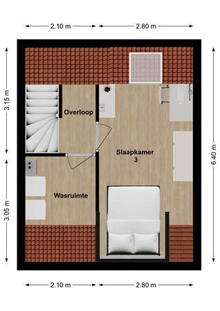 Herman de Ruijterstraat 24, 5307 VL Poederoijen - Plattegrond Herman de Ruijterstraat 24 Poederoijen Zolder.jpg