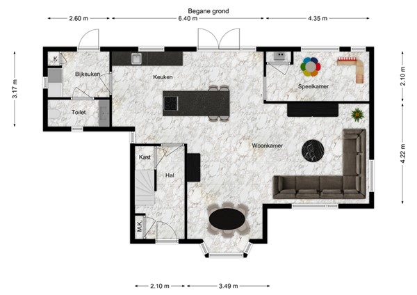 Heistraat 176, 5161 GL Sprang-Capelle - 1 - Plattegrond BG.jpg