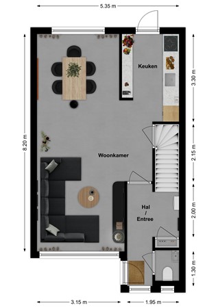 Jasmijn 8, 4281 LV Andel - Plattegrond Jasmijn 8 Andel Begane grond.jpg