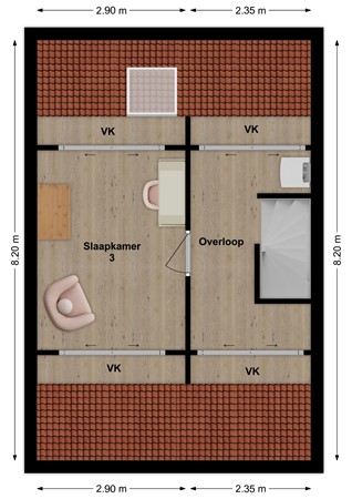 Jasmijn 8, 4281 LV Andel - Plattegrond Jasmijn 8 Andel Zolder.jpg