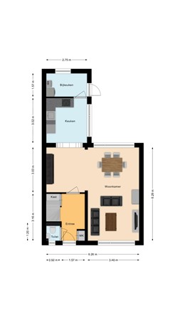 Dorpsstraat 107, 4268 GH Meeuwen - Plattegrond Dorpsstraat 107 Meeuwen Begane grond.jpg