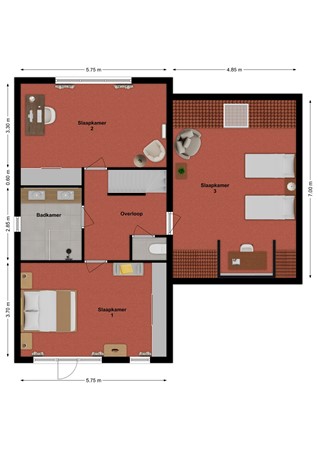Buitenlust 4, 4254 XS Sleeuwijk - Plattegrond Buitenlust 4 Sleeuwijk Verdieping.jpg