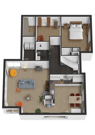 Hofflaan 17, 4281 PC Andel - Plattegrond 3D Hofflaan 17 Andel Begane grond.jpg