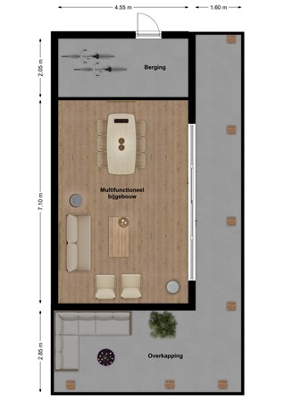 Hofflaan 17, 4281 PC Andel - Plattegrond Hofflaan 17 Andel Overkapping.jpg
