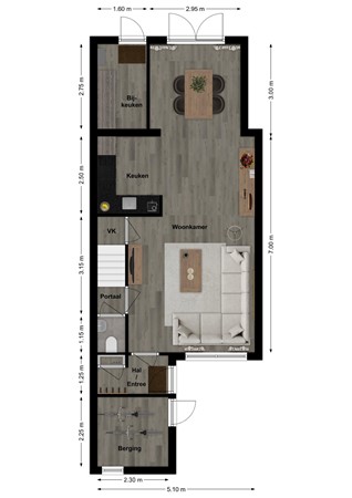 Postweide 32, 4285 DN Woudrichem - Plattegrond Postweide 32 Woudrichem Begane grond.jpg