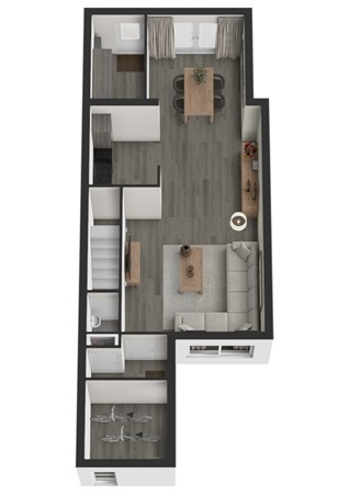 Postweide 32, 4285 DN Woudrichem - Plattegrond 3D Postweide 32 Woudrichem Begane grond.jpg