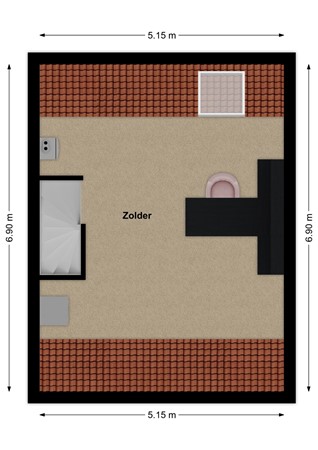 Postweide 32, 4285 DN Woudrichem - Plattegrond Postweide 32 Woudrichem Zolder.jpg