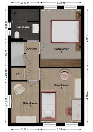 Achtervliet 30, 4251 HR Werkendam - Plattegrond Achtervliet 30 Werkendam Verdieping.jpg