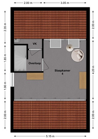 Achtervliet 30, 4251 HR Werkendam - Plattegrond Achtervliet 30 Werkendam Zolder.jpg