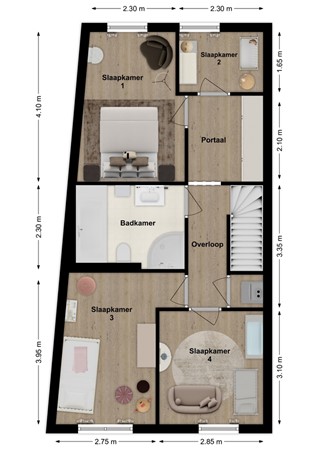 Goudenregenhof 9, 4285 DK Woudrichem - Plattegrond Goudenregenhof 9 Woudrichem Verdieping.jpg