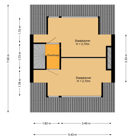 Marijkestraat 11, 2202 TW Noordwijk - 2e etage plattegrond Marijkestraat 11.png