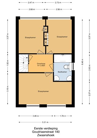 Goudriaanstraat 140, 2136 AW Zwaanshoek - Eerste verdieping.jpg