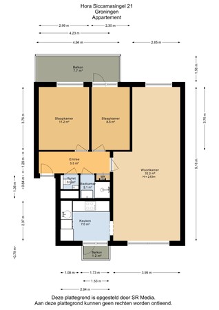 Hora Siccamasingel 21, 9721 HA Groningen - Appartement - 2D.jpg