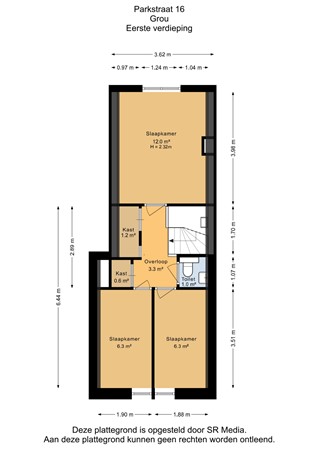Parkstraat 16, 9001 AT Grou - Eerste verdieping - 2D.jpg