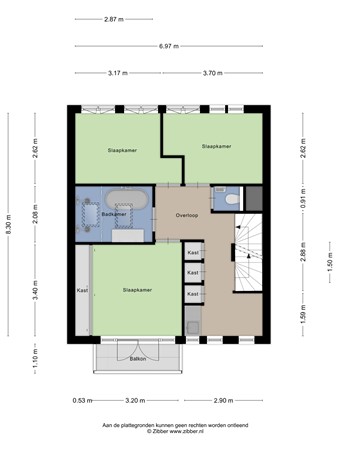 Floorplan - Chris Van Abkoudestraat 21, 2321 WW Leiden