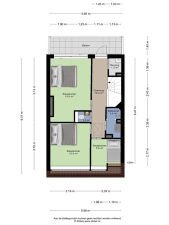 Floorplan - Paulus Potterlaan 15, 2282 GD Rijswijk