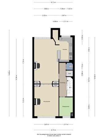 Floorplan - Stevinstraat 123, 2587 ED Den Haag