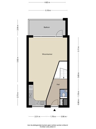 Floorplan - Steenvoordelaan 490, 2284 EK Rijswijk