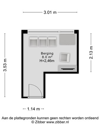 Floorplan - Zwedenburg 224, 2591 BL Den Haag