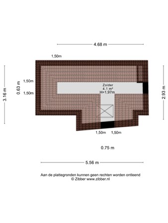 Floorplan - Hoornbruglaan 16, 2281 AW Rijswijk