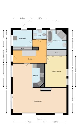 Floorplan - Noordzijde 301, 9515 PH Gasselternijveenschemond
