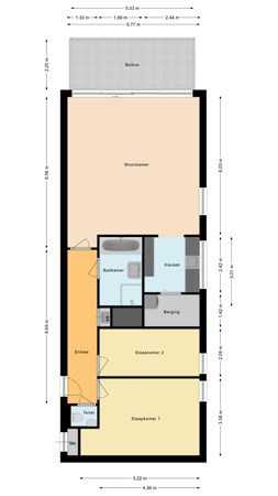 Floorplan - Noorderkroonstraat 195, 9742 XR Groningen