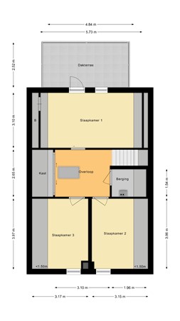 Floorplan - Brugstraat 38, 9503 HM Stadskanaal