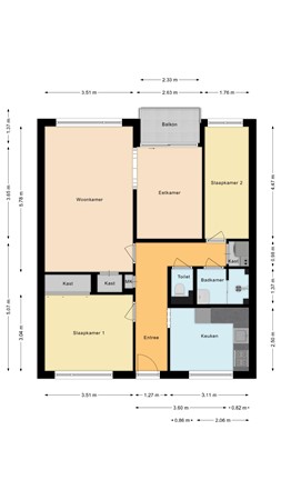 Floorplan - Biesboschlaan 38, 9501 PN Stadskanaal
