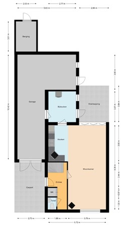 Floorplan - De Houtwal 6, 9644 VS Veendam