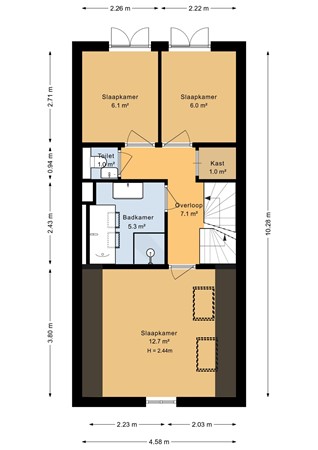 Westerstraat 132-2, 1015 MP Amsterdam - Derde verdieping - 2D.jpg