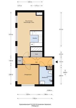 Rookmelderstraat, 1019 VS Amsterdam - Rookmelderstraat 18 - Plattegrond - 2D.jpg