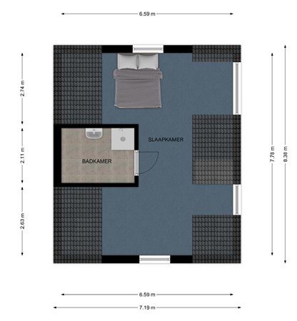 Floorplan - Van Beethovenstraat 37, 6461 AD Kerkrade